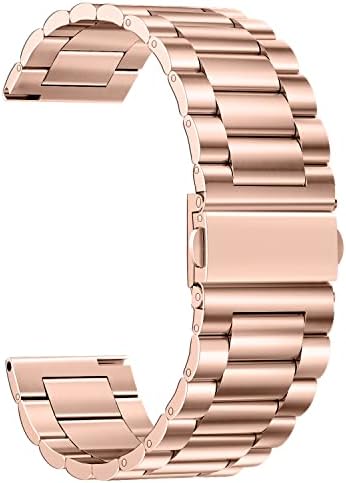 ZPJPPLX 16mm Watch Bands,for Hybrid Smartwatch Carlie/Huawei talkband B6/B3 Metal Replacement Strap,Rose Gold