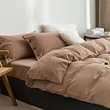 【Hellbraun Einfarbig】Romantisch Hellbraun einfarbig bettwäsche set, Kissenbezug mit Elegant Knöpfen. Perfekt für Ihr modernes zuhause, machen sie ihr zimmer stilvoller.
