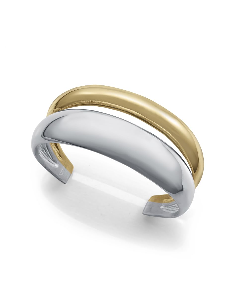 Viceroy Women's Bracelet 14281P01019 - Steel and IP Gold, Rigid Design with Volume, Elegant and Sophisticated, Stainless Steel, No Gemstone
