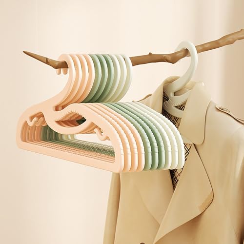 Plastic Clothes Hangers 20 Pack, Z-Shape Opening, 0.12" Ultra Thin Short Neck Hangers, Save Cabinet Space, Suitable for Dresses, Shirts, Pants, Scarves, Jackets(White)