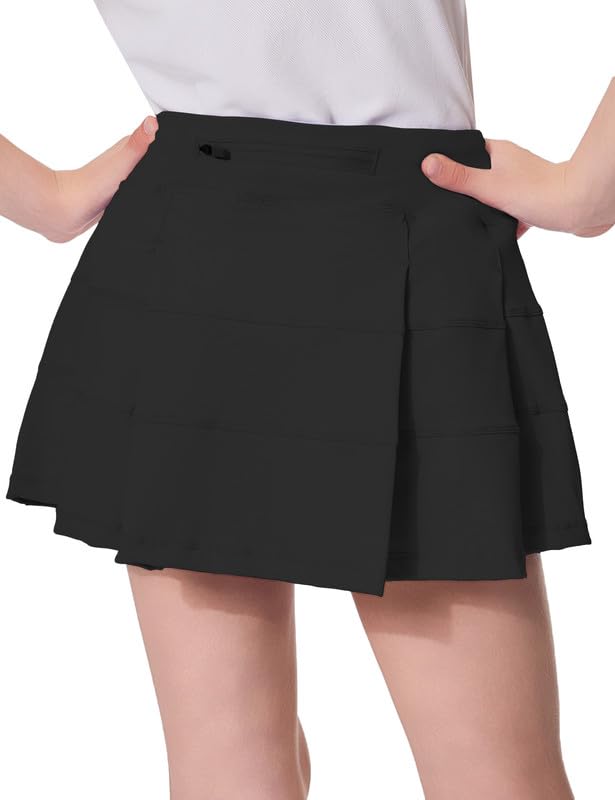 Girl's Tennis Skirts High Waisted Athletic Golf Skorts with Pockets Skirts for Girl Casual Workout Built-in Shorts
