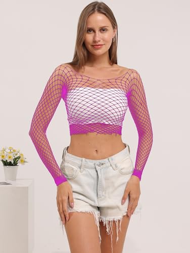 Image of Lemon Girl Women Fishnet Crop Tops Lingerie Babydoll Top Chemise One Size US 2-18