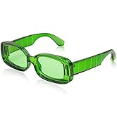 FEISEDY Retro Thick Rectangle Sunglasses Retro 90s Small Chunky Square Women Men B2307