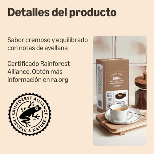 Miniatura 3 de by Amazon Crema de café expreso molido, tostado ligero, gránulos, 500 g, certificación Rainforest Alliance