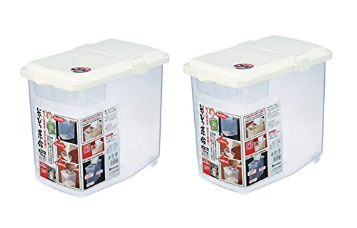 JapanBargain 1826, Set of 2 Large Japanese Kitchen Pantry Storage Containers Kome Bitsu Rice Storage Container 22 lbs, Made in Japan