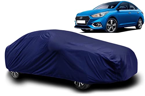 Image of AUCTIMO Verna Car Cover Waterproof /Body Cover /Car Cover with Triple Stitched Fully Elastic Ultra Surface Body Protection (Navy Look)