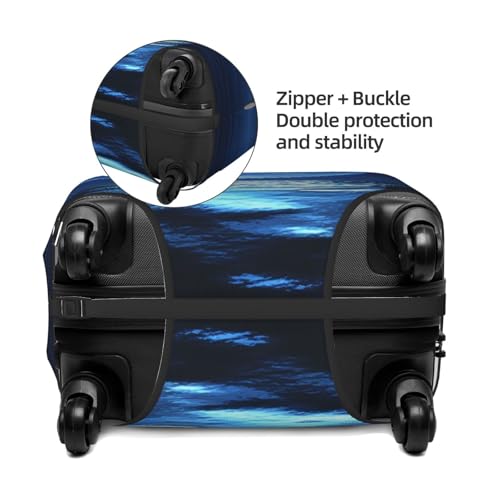 Night Sky Stars And Full Moon Elastic Travel Luggage Cover, Washable Spandex Suitcase Protector, Anti-Scratch Fits 18-32 Inch4