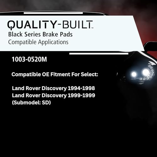 Image of QUALITY-BUILT Front Semi-Metallic Brake Pads, Black Series 1003-0520M, Compatible with 1994-1999 Land Rover Discovery