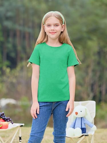 Imily Bela Girls Summer T Shirts Kids Casual Crewneck Short Sleeve Loose Basic Tee Tops 5-14 Years2