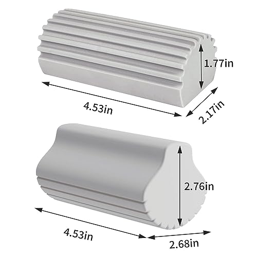 Image of 6pcs Damp Clean Duster Sponge Multifunctional Water Absorbent Dust Cleaning Sponge for Cleaning Blinds, Glass, Baseboards, Window Track Grooves and Faucets (Gray,Yellow)