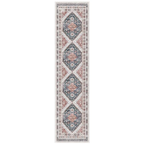 Madane Hallway Runner Rug 2'6''x10' Kitchen Runner, Non Slip Vintage Runners for Hallways Washable Kitchen Rugs Soft Low Pile 2.5x10 ft Rug Runner for Laundry Room, Entryway and Bedroom, Navy Blue