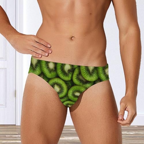 Fresh Kiwi Fruits Men's Swim Briefs Low Waist Bikini Swimsuit Underwear Beach Swimwear4