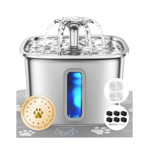 Veken Innovation Award Winner Stainless Steel Cat Water Fountain, 108oz, C1