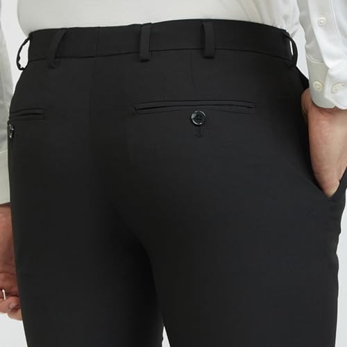 Image of Raymond Men Slim Fit Solid Pattern Poly Viscose Blend Flat Front Formal Trouser