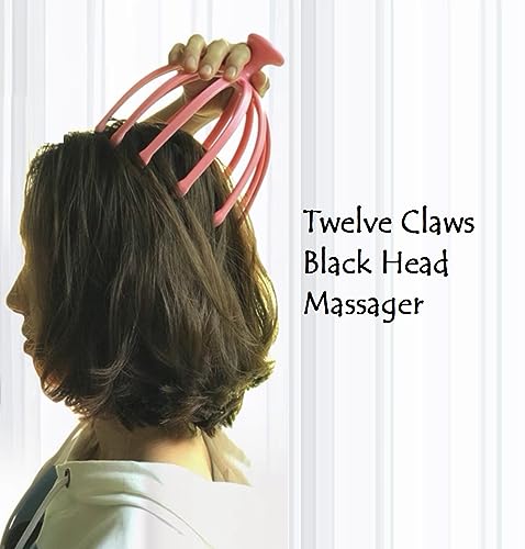 Image of Lukzer Plastic Hand Held Manual Octopus Head Scalp Massager Revive Soothes Headaches, Enhances Sleep, Relieves Stress, Stress & Anxiety Reduction (Black)