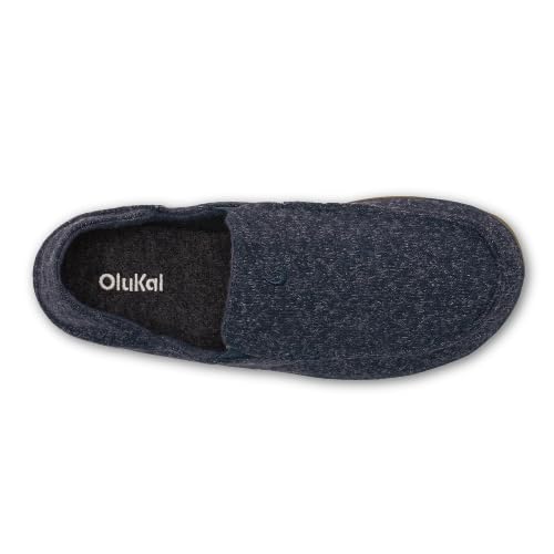 Image of OluKai Moloa Hulu Men's Wool-Blend Slippers, Heathered Knit Slip On Shoes