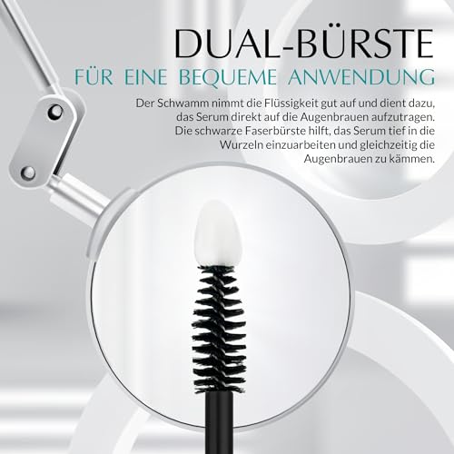 Augenbrauenserum ohne Hormone Eyebrow Serum: 5ML Natürliches, Hormonfreies Augenbrauenserum für Längere, Vollere Wimpern und Augenbrauen, Schnelleres Augenbrauenwachstum Vegan