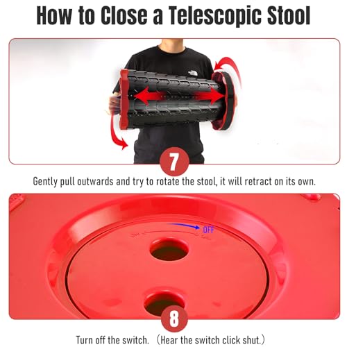 image for Doseno Upgraded Foldable Stool Thickened, Portable Collapsible Stool R