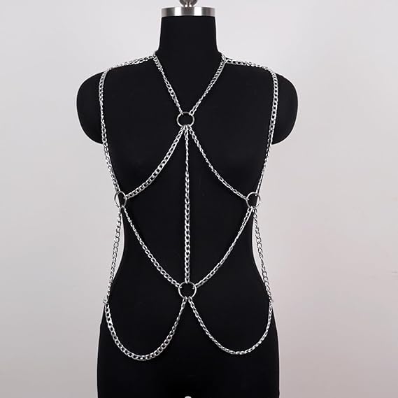 Ceinture de Poitrine pour Homme Harnais de Poitrine Réglable en Cuir Rave Costume Sexy Punk Ceinture de Poitrine pour Clubwear
