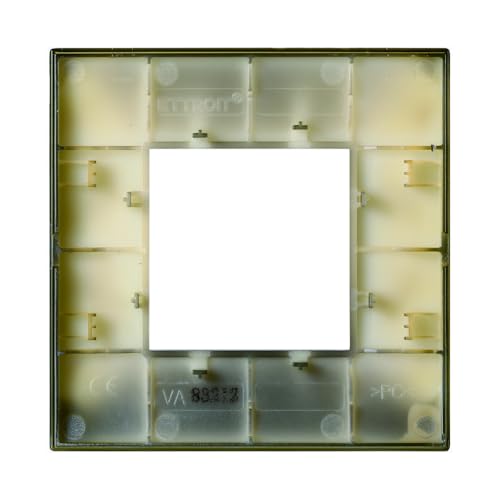 Plaque pour interrupteur or brillant 2 modules pour rénovation salon et chambre chic - 5