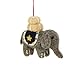 GLOBO Fair Trade Partner Filz Anhänger Elefant handgefertigter Christbaumschmuck aus Wollfilz Deko Figur Weihnachten Ornament - Handmade in Nepal (Elefant Frida)