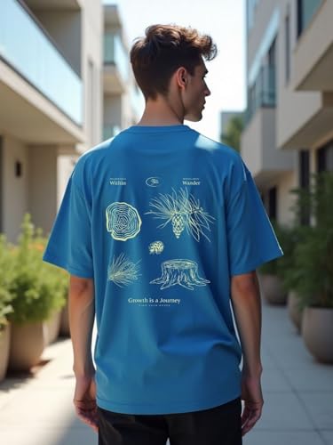 Image of Nobero Men's Oversized Graphic T-Shirt for Men | Soft Cotton | Drop Shoulder Relaxed Fit | Printed Casual Tshirt for Men