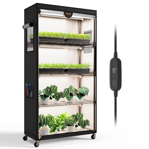 Bstrip Indoor Greenhouse with Grow Light, Plant Stand...