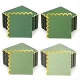 Oqqlin 200 Pcs Green Cocktail Napkins with Gold Foil, 5 x 5 Inch Scalloped Edge Disposable Napkin 2 Ply Party Napkins for Wedding, Birthday, Dinner, Anniversary, Bar