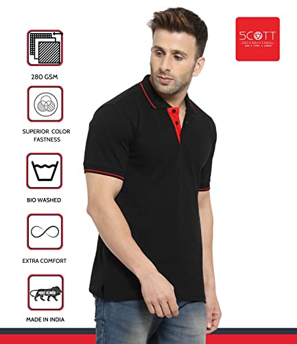 Image of Scott International Men's Regular Fit Half Sleeve Organic Cotton Polo T-Shirt
