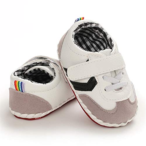 Image of HsdsBebe Baby Boys Girls Pu Leather Hard Bottom Walking Sneakers Toddler Rubber Sole First Walkers Infant Cartoon Slippers Crib Shoes