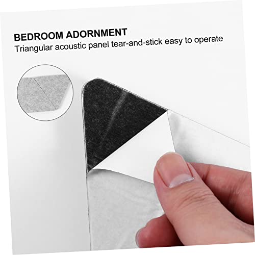 Pack de 12 paneles acústicos triangulares de fieltro con adhesivo para insonorización miniatura 3