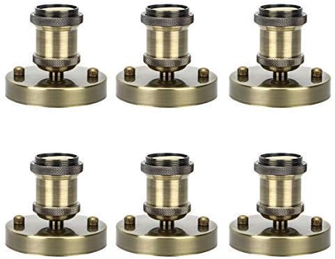 Edison Lamp Bulb Holder E27, Lalafancy Vintage Industrial Solid Retro Light Socket Pendant Ceramics Light Adaptor (Bronze, 6 Pack)