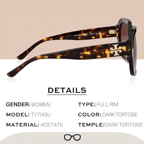 Tory Burch TY7143U SQUARE Shape Sunglasses with eSHADES Luxury Eyewear kit Bundle2