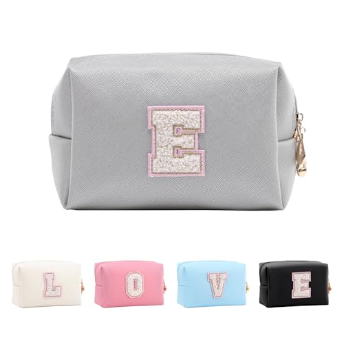 Anntry Bolsa de Maquillaje, Bolsa de Cosméticos Impermeable de Viaje, PU Cuero, Neceser de Baño, Bolsa De Aseo Y Almacenamiento para Mujer,Cosas Preppy para niñas Adolescentes (Letra A-Z)