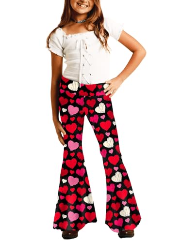 Image of Deerose Girls Halloween Hippie Bell Bottom Pants High Waist Flare Pants 5-14 Years