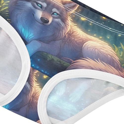Bright Girls Underwear Toddlers 2t Cotton Panties for Girl Dreamy Wolf Forest Briefs Undies Kids4