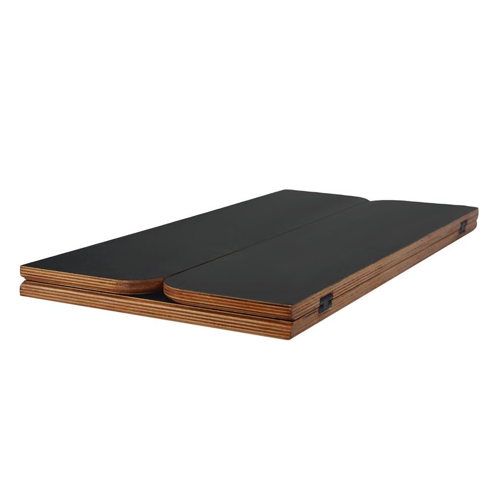 Mesa plegable laminada, mesa de caravana, mesa giratoria de ajuste de madera, 23.4 x 22.8 pulgadas, superficie negra lisa para furgoneta, cámper, remolque