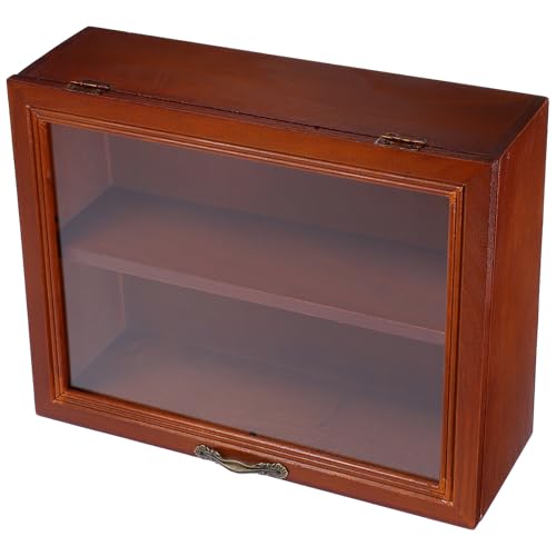 PRETYZOOM Vitrina Pequeña de Madera Maciza...