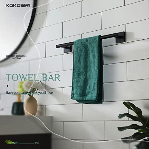 Image of KOKOSIRI Bathroom Towel Bars 16 Inch Towel Rail Matte Black 40CM Hand Towel Holder for Bath Kitchen Wall Stainless Steel B4005BK-L16