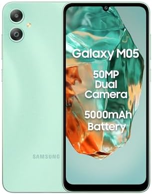Samsung Galaxy M05 (Mint Green, 4GB RAM, 64 GB Storage) | 50MP Dual Camera | Bigger 6.7" HD+ Display | 5000mAh Battery | 25W Fast Charging | 2 Gen OS Upgrade & 4 Year Security Update | Without Charger