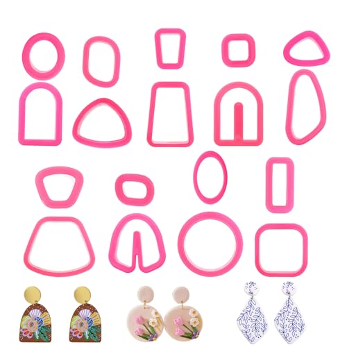 18 Cortadores De Arcilla Polimérica, Cortadores De Arcilla Polimérica Orgánica Para Hacer Aretes, Cortador De Arcillas Para Joyas De Arcilla Polimérica, Cortador De Arcilla De Polímeros Básicos