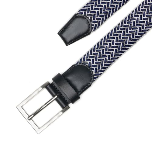 Image of Men's Stretch Braided Elastic Woven Canvas Golf Belt, multicolor,1 3 /8 inch