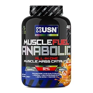 USN Spierbrandstof Anabole Karamel Pinda 2KG, Training die allen in Één Spieraanwinst Eiwitschudpoeder stimuleren
