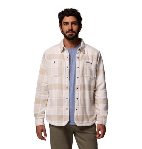 Columbia Mens Windward II Shirt Jacket, Ancient Fossil Trapper Windowpane, Small Columbia Mens Windward II Shirt Jacket, Ancient Fossil Trapper Windowpane, Small