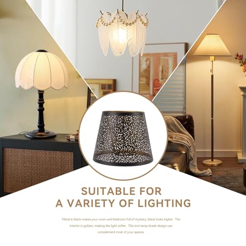 HERCHR Lampshades E27 Light Shade,Small Lamp Shade,Tree Shadow Lampshade,Black Light Shade,Metal Lamp Shade Small Lamp Shades Black Lamp Shade Modern Lamp Shade - Image 3