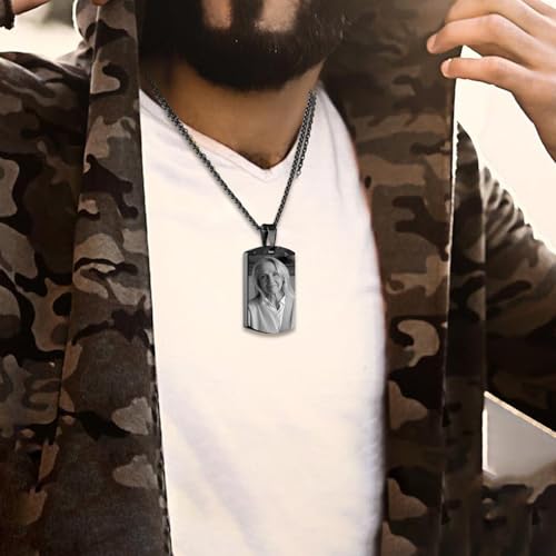 Personalized Urn Necklaces for Ashes Stainless Steel Dog Tag Ashes Necklace Custom Engraving Photo for Men Women Boy Girl Memorial Keepsake cremation Jewelry3