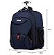Laptoptasche Rucksack mit Rollen 17,3 Zoll Business Laptop Trolley Handgepäck Wasserdicht Schultrolley Reiserucksack mit Trolleyfunktion Kofferrucksack Schulranzen für Herren Damen Studenten, Blau