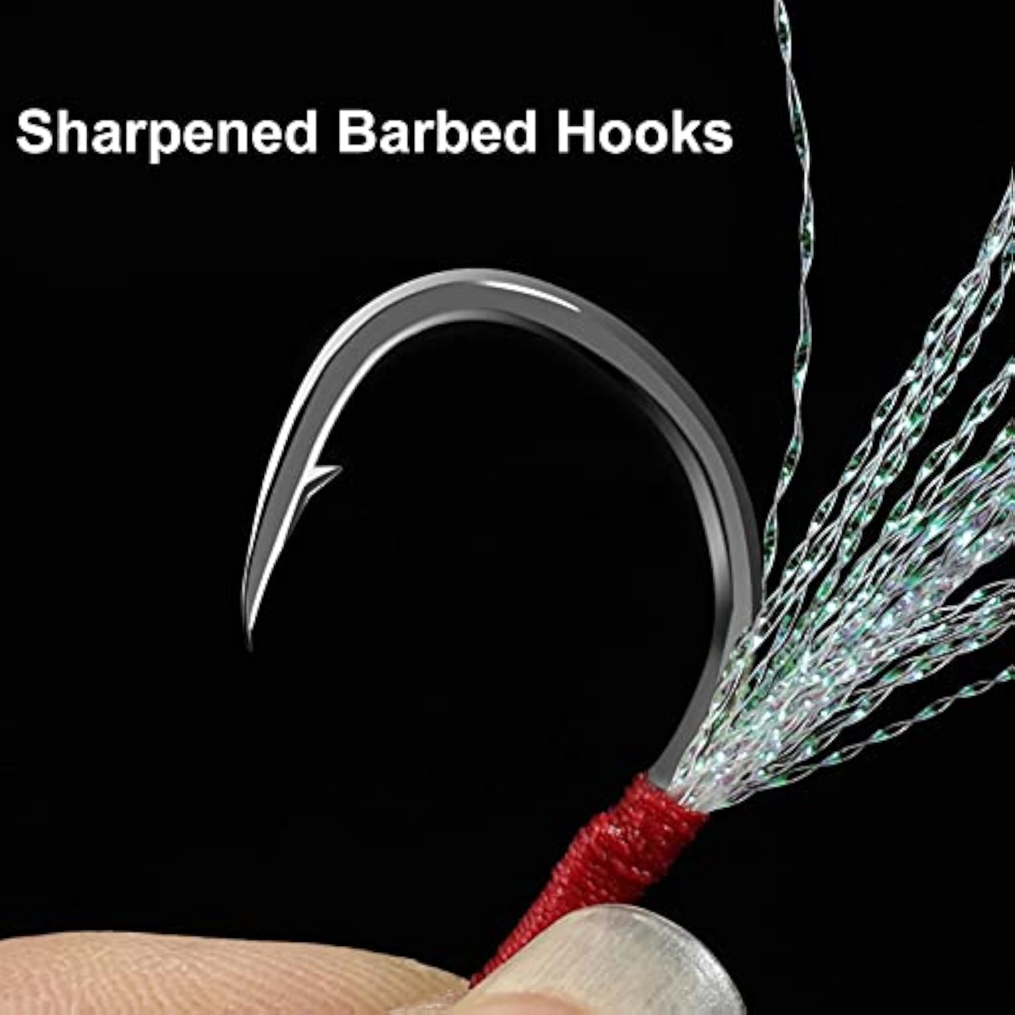 5pcs Fishing Jigging Hooks Set with Feather
