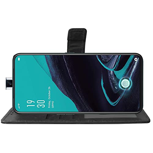 Image of Amazon Brand-Solimo Flip Leather Mobile Cover (Soft, Flexible & Kickstand Back case) Compatible for Oppo Reno2 F (Black)