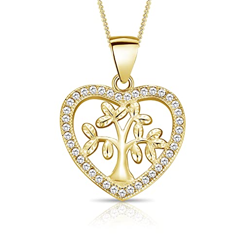 Collier Arbre de vie argent 925 doré maille gourmette réglable